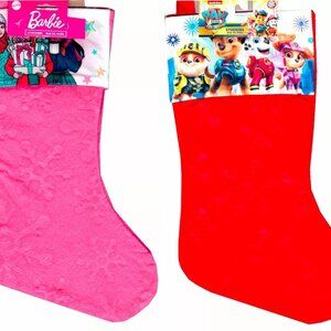 Paw Patrol v2 & Barbie - Kids Felt Holiday Stocking Home Decor